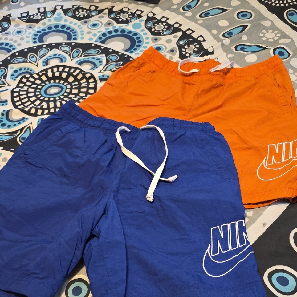 Nike Men's Athletic Shorts in Blue and Orange